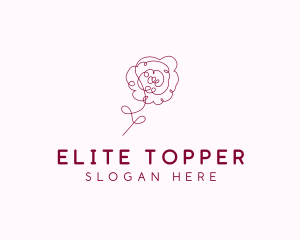 Pink Rose Flower  logo design