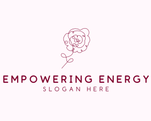 Pink Rose Flower  logo design