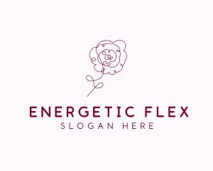 Pink Rose Flower  logo design