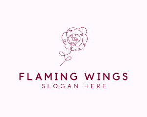 Pink Rose Flower  logo design