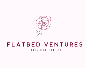 Pink Rose Flower  logo design