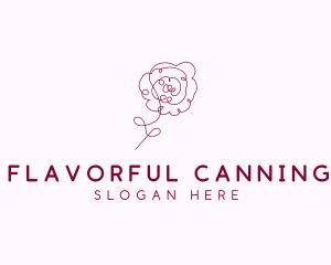 Pink Rose Flower  logo design