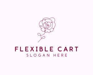 Pink Rose Flower  logo design