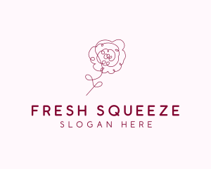 Pink Rose Flower  logo design