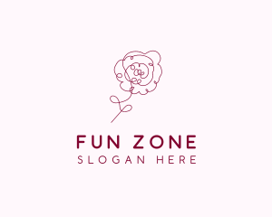 Pink Rose Flower  logo design