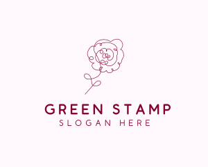 Pink Rose Flower  logo design