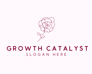 Pink Rose Flower  logo design