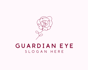 Pink Rose Flower  logo design