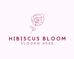 Pink Rose Flower  logo design