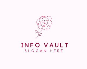 Pink Rose Flower  logo design