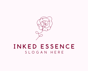 Pink Rose Flower  logo design