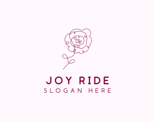 Pink Rose Flower  logo design