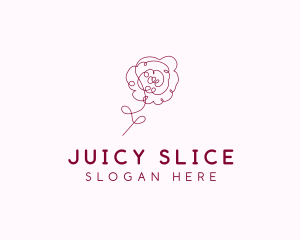 Pink Rose Flower  logo design