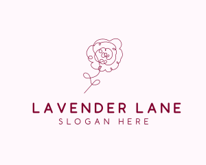 Pink Rose Flower  logo design