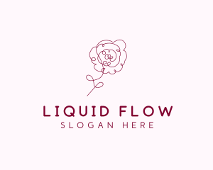 Pink Rose Flower  logo design