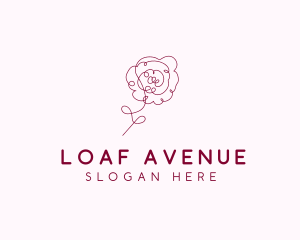 Pink Rose Flower  logo design