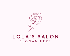 Pink Rose Flower  logo design