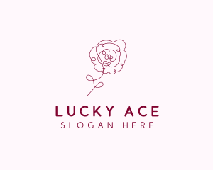 Pink Rose Flower  logo design