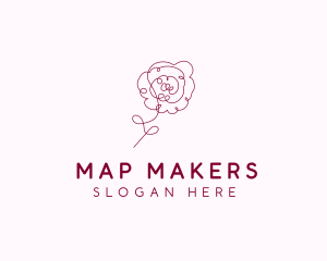 Pink Rose Flower  logo design