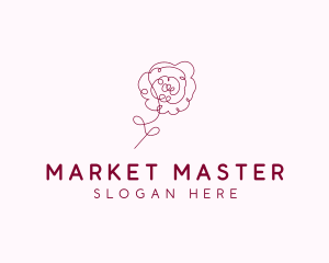 Pink Rose Flower  logo design