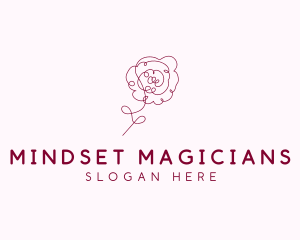 Pink Rose Flower  logo design