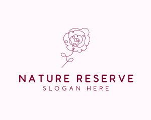 Pink Rose Flower  logo design