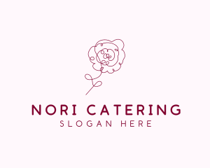 Pink Rose Flower  logo design