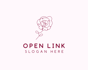 Pink Rose Flower  logo design