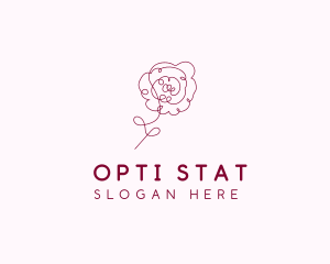 Pink Rose Flower  logo design