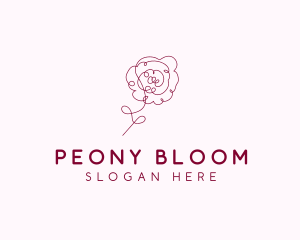 Pink Rose Flower  logo design