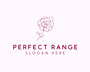 Pink Rose Flower  logo design