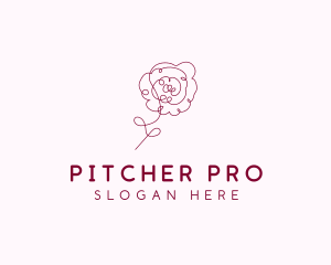 Pink Rose Flower  logo design