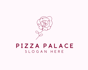 Pink Rose Flower  logo design