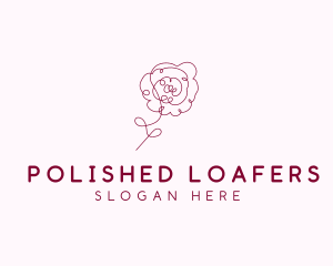 Pink Rose Flower  logo design