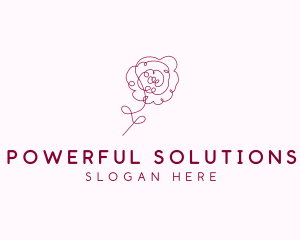 Pink Rose Flower  logo design