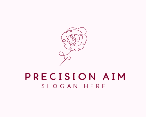 Pink Rose Flower  logo design