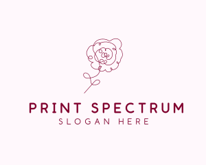 Pink Rose Flower  logo design