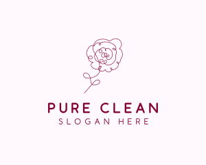 Pink Rose Flower  logo design