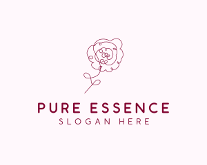 Pink Rose Flower  logo design