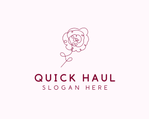 Pink Rose Flower  logo design