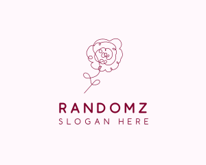 Pink Rose Flower  logo design