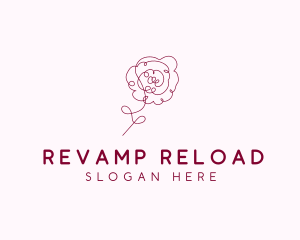 Pink Rose Flower  logo design