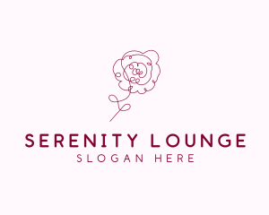 Pink Rose Flower  logo design