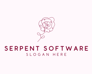 Pink Rose Flower  logo design