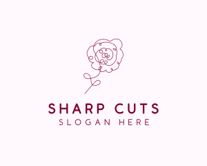 Pink Rose Flower  logo design