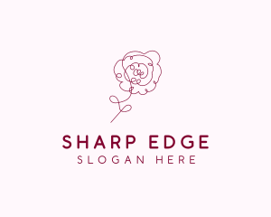 Pink Rose Flower  logo design