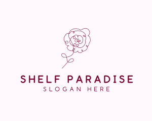 Pink Rose Flower  logo design