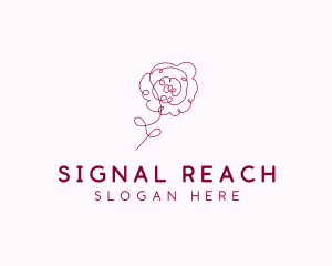 Pink Rose Flower  logo design