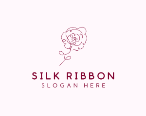 Pink Rose Flower  logo design