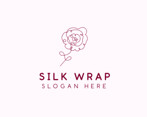 Pink Rose Flower  logo design